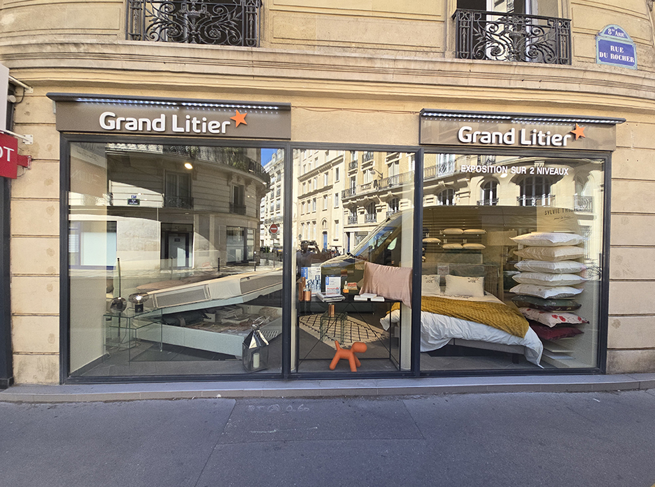 Grand Litier Paris 8, lits coffre en vitrine