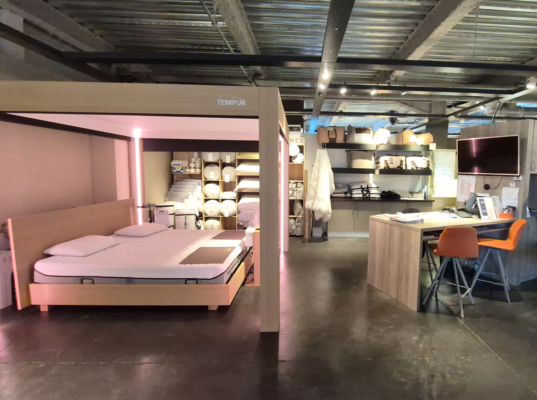 la cabine Tempur du magasin Grand Litier de Aubière à Clermont-Ferrand dans le Puy de Dome