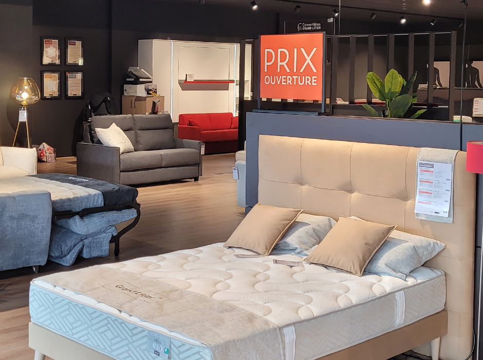 intérieur du magasin de Issoire avec vue sur la collection Grand Litier exclusive