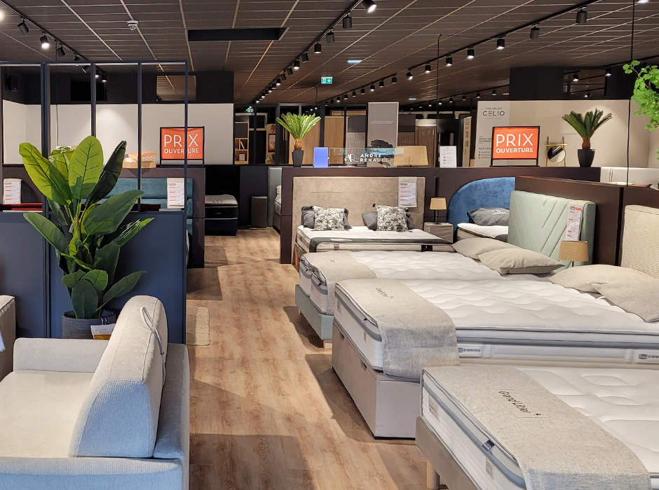 intérieur du magasin de literie Grand Litier de Issoire