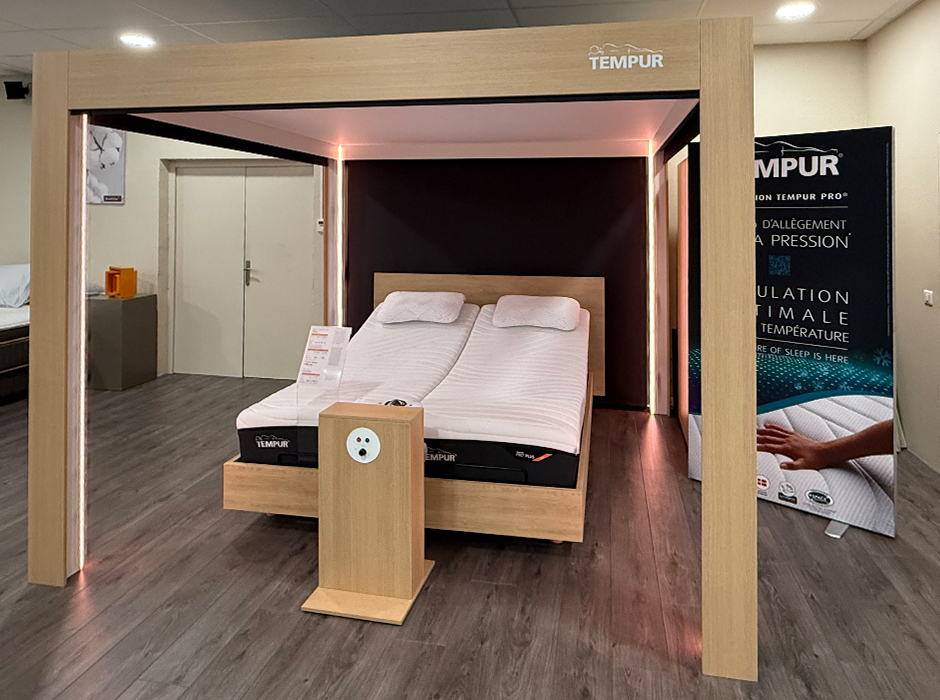 La cabine Tempur du magasin Grand Litier de Brive